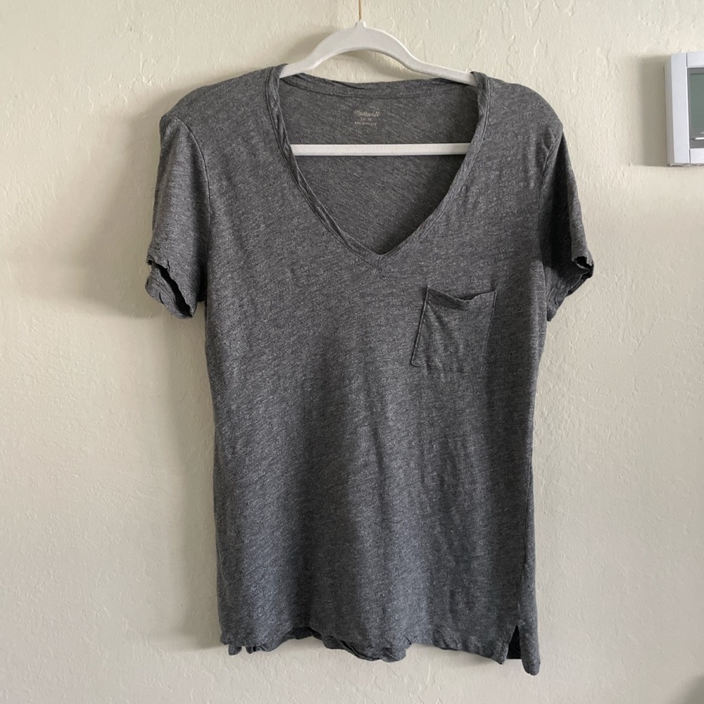 Madewell everyday tee T-shirt v-neck gray